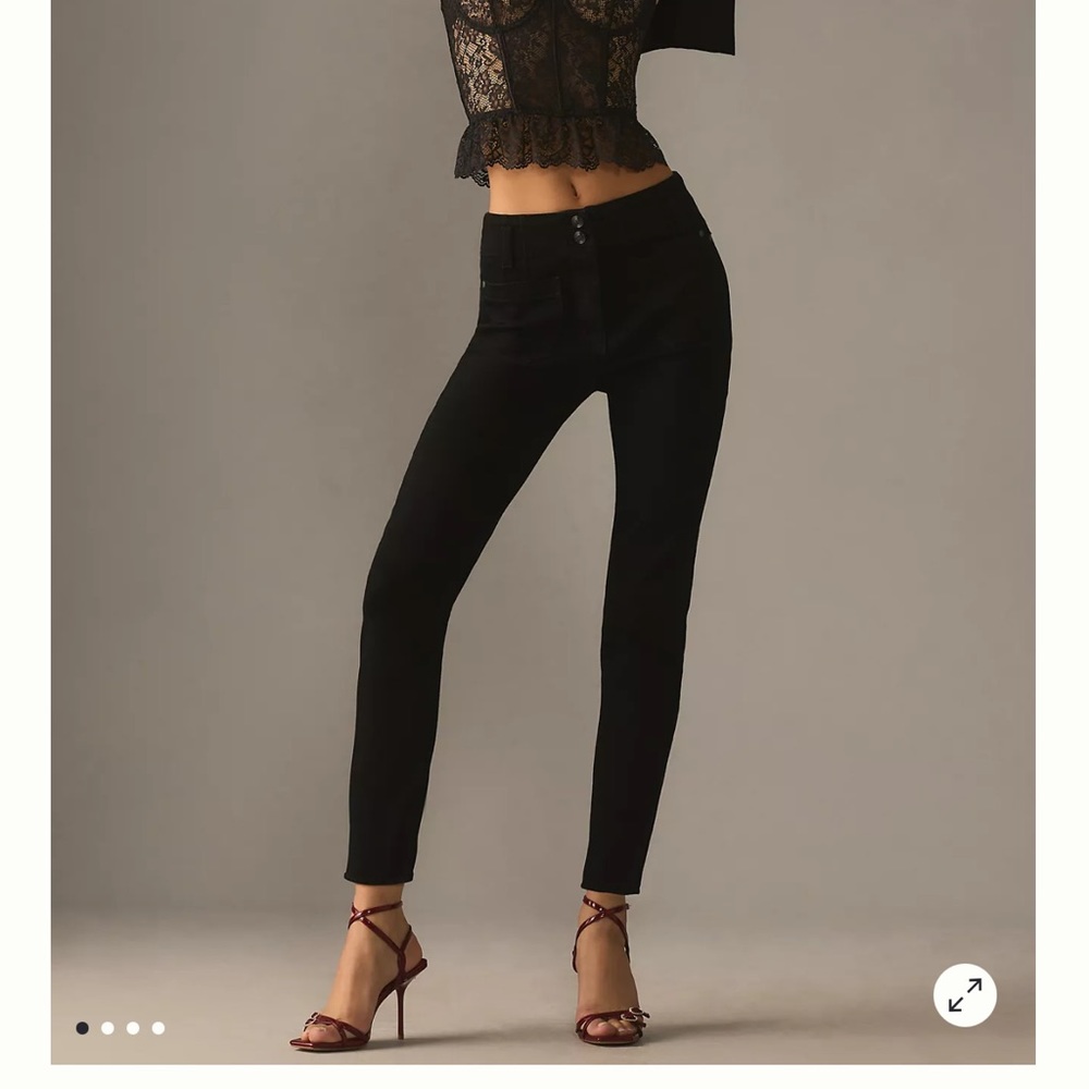 NWT Anthropologie Maeve Junie High-Rise Slim-Leg Jeans - 24 black
